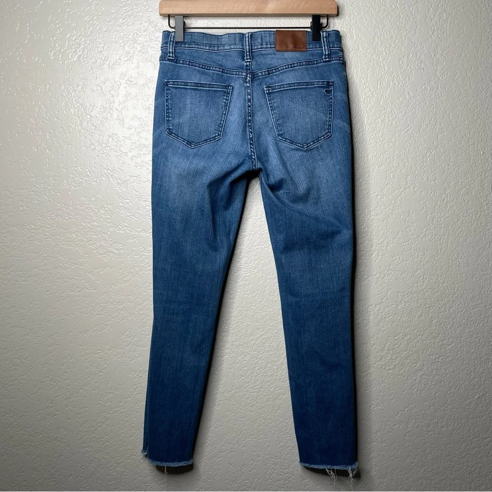 Madewell Skinny Skinny Jeans Distressed Knee Exposed Hem Denim